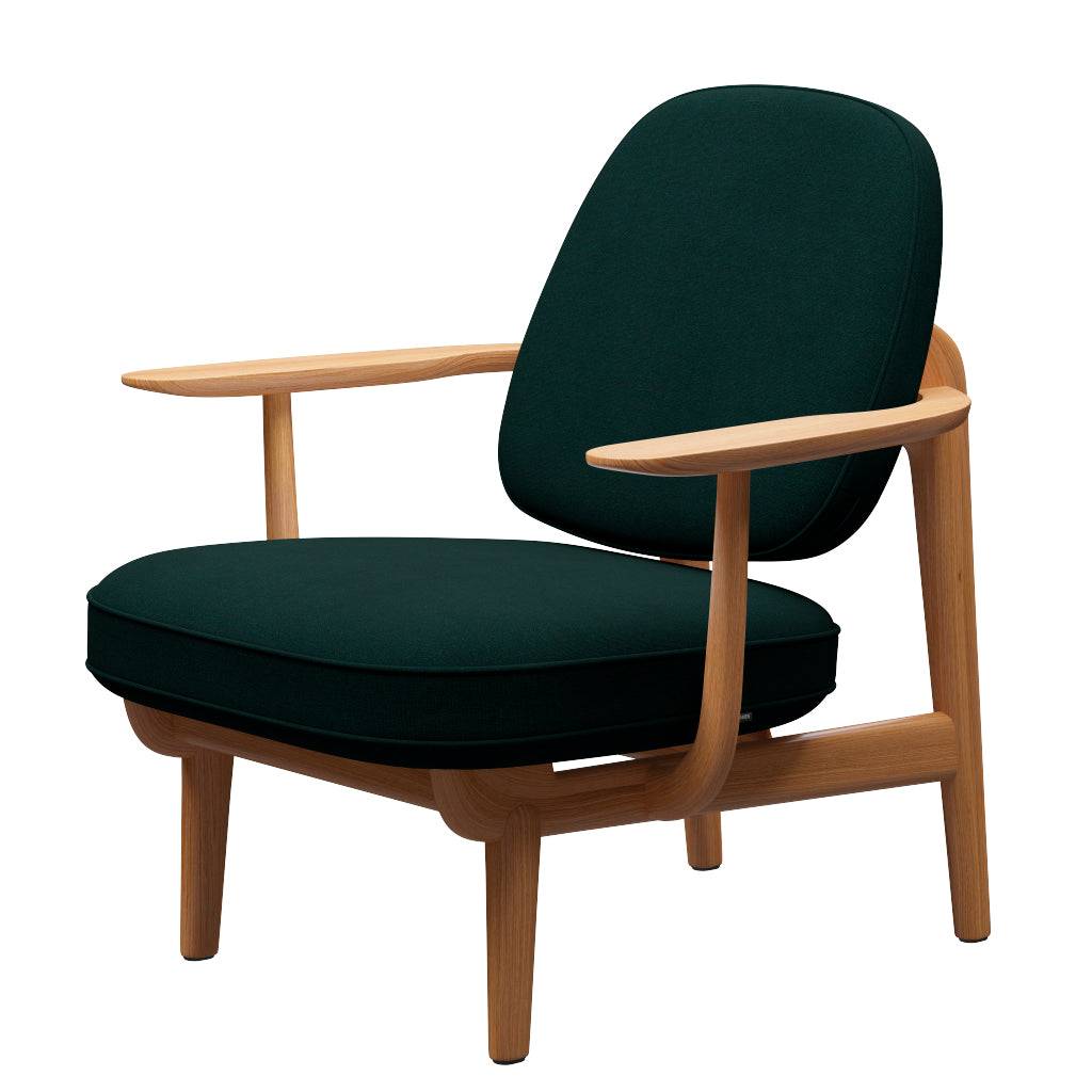 Fred Lænestol, lakeret eg fra Fritz Hansen Christianshavn - 1161 Dark Green - Jacobsen Plus