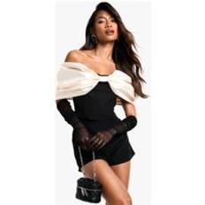 Oversize Crop Top Med Rosett, Black