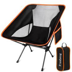 Frasheng Vikbar campingstol, lätt campingstol, bärbar lätt strandstol med bärväska, maximal belastning 150 kg, för utomhusbruk, picknick, strand, trädgård, fiske