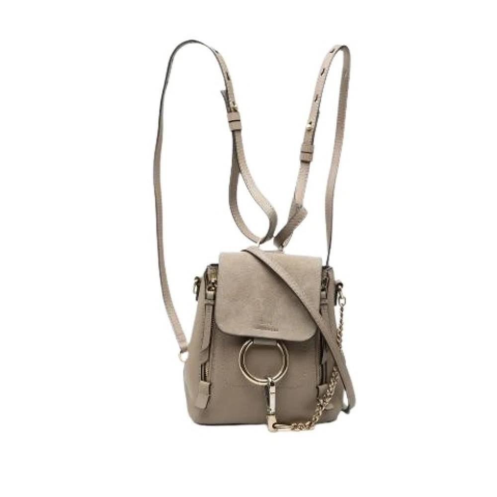 Chloé Pre-owned Pre-owned Mini Faye Backpack - Vintage - Dame - Brun - ONE SIZE - Uld