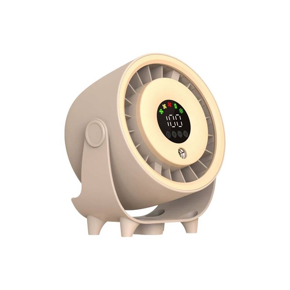Portable USB Cooling Fan with 3 Modes 3600mAh Battery Misting Fan Small Table Fan for Kitchen Home Khaki