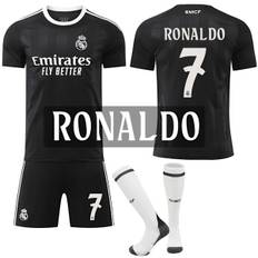 2025-2026 Real Madrid Sort Træningsfodboldtrøje med Strømper Nr. 7 Ronaldo
