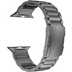 MaKTech Titanium Metal Armband,Stelhet Och Lätt Viktarmband Som Är Kompatibelt med Apple Watch Series 10/9/Ultra 2/SE/8/7[2024] (46mm/45mm/44/49mm,Rymdgrå)