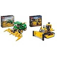 LEGO Technic John Deere 9700 Forage Harvester, Mähdrescher-Spielzeug zum Bauen & Technic Schwerlast Bulldozer, Spielzeug-Planierraupe zum Bauen