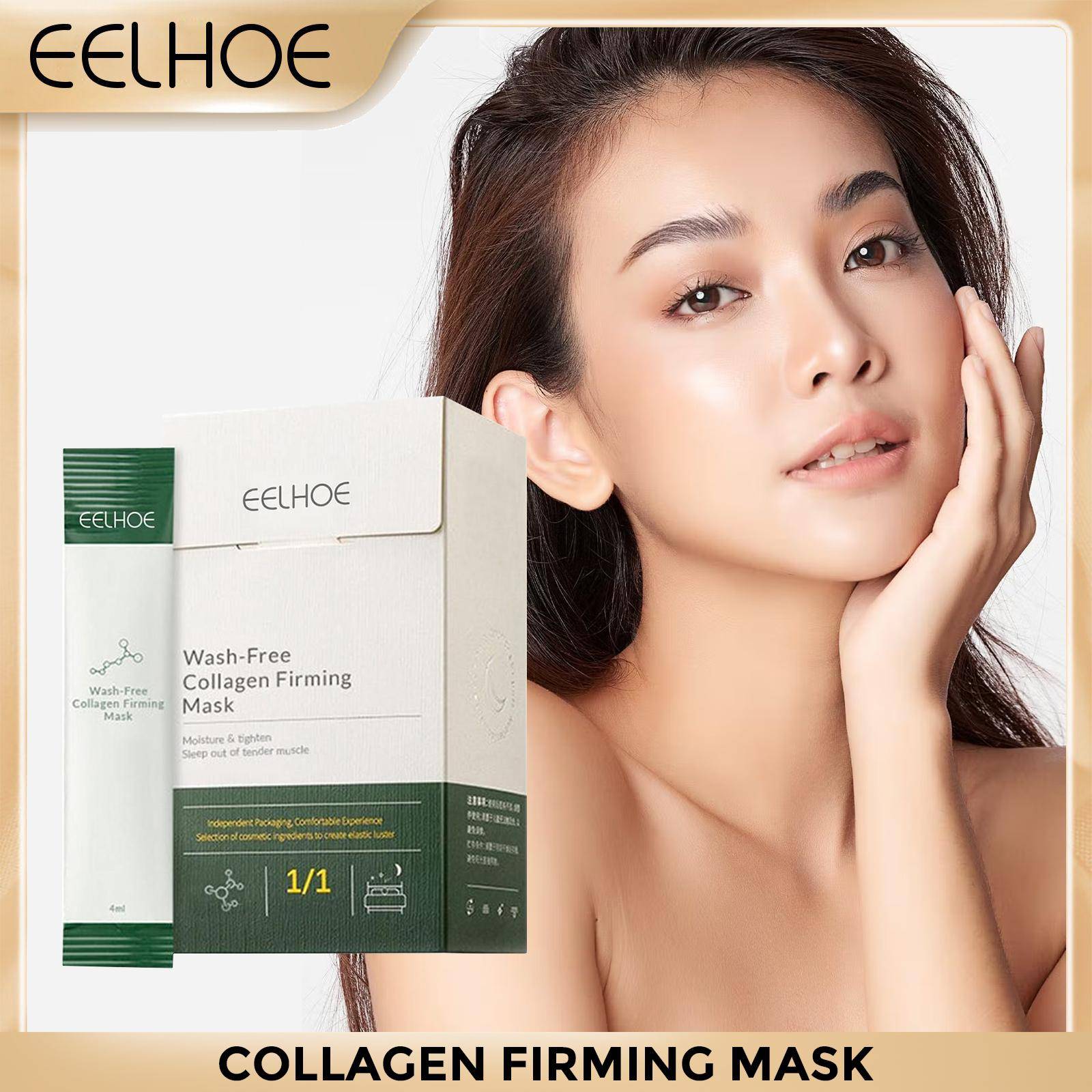 eelhoe Korean Collagen Firming Sleeping Mask Tvättfri Anti Aging Fuktgivande ansiktsmask för kvinnor Bekväm djuprengörande mask 1pcs bagged grön