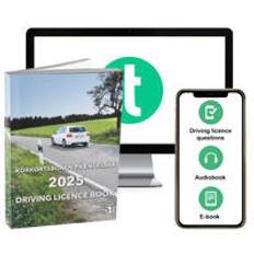 Körkortsboken på Engelska 2025 ; Driving licence book (book + theory pack with online exercises, theory questions, audiobook & ebook)