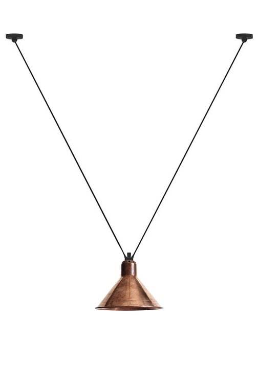 DCW éditions Les Acrobates de gras N°323 L taklampa conic rå koppar