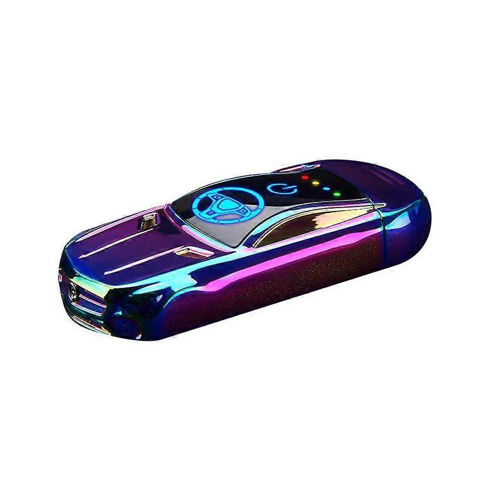 (Colorful) Double Arc Electric Lighter Usb Rechargeable Lighter With Fingerprint Sensor Car Cigarette Lighter