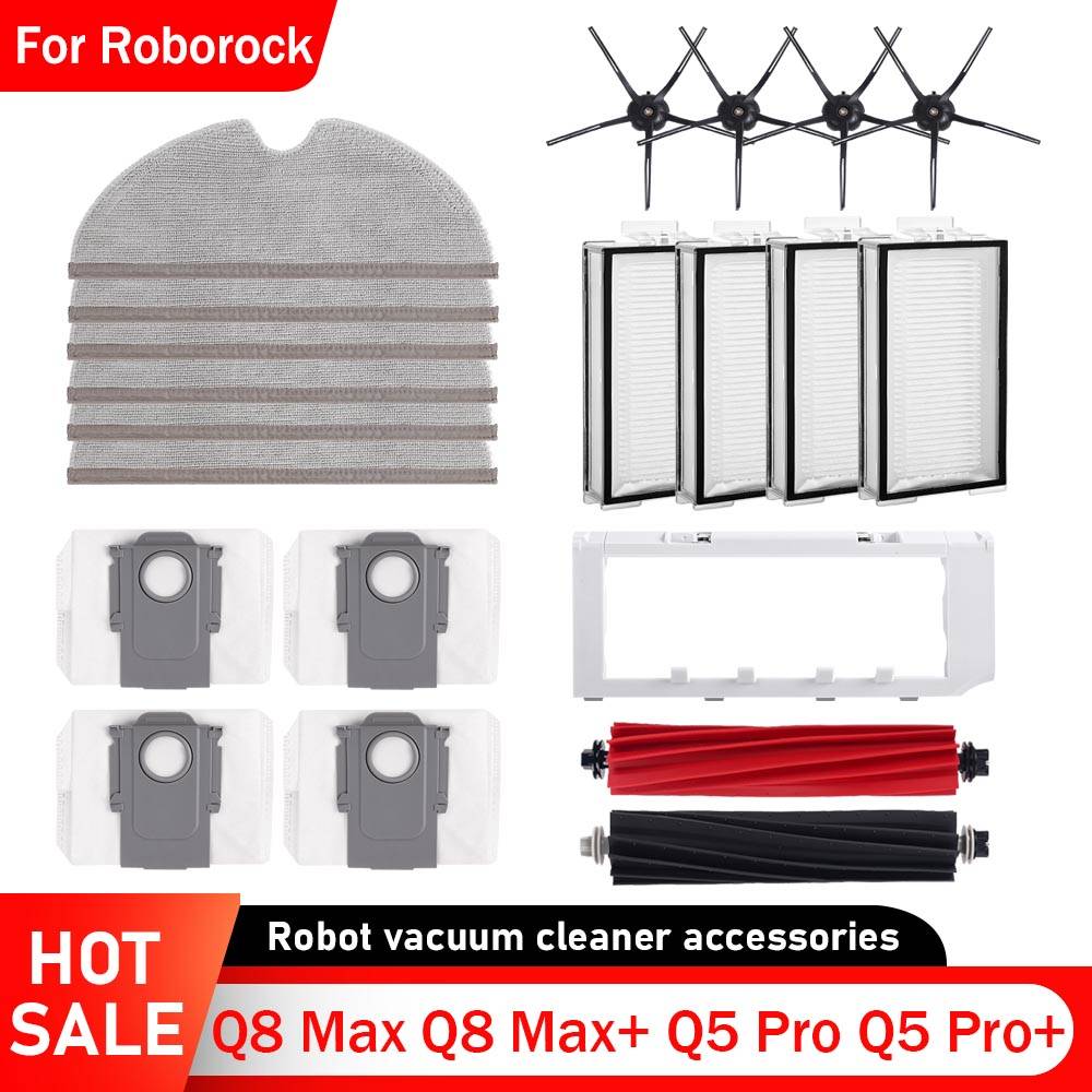 For Roborock Q8 Max Q8 Max+ Q5 Pro Q5 Pro+ Robot Vacuum Cleaner Replacement Parts Mop Dust Bag Main Side Brush HEPA Filter Parts