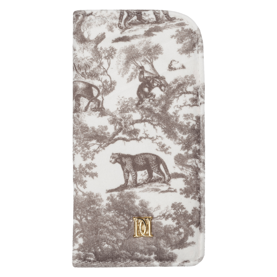 DARK Velvet Eyewear Case Warm Taupe Savannah Pattern