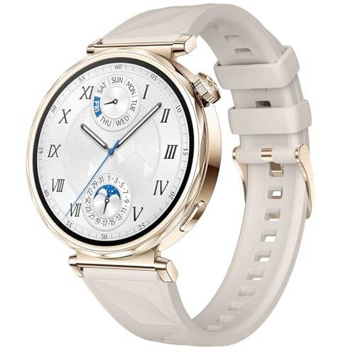 Issinlky Mjukt silikonband kompatibelt med Huawei Watch GT6 41mm/GT5 Pro 42mm/GT5 41mm/GT4 41mm/Huawei Watch 5 42mm, 18mm Sport armband för Garmin Venu 2S/Venu 3S/Vivomove 3S/Vivoactive 4S