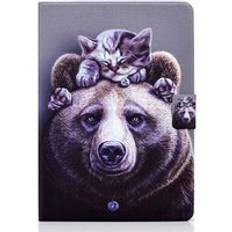 Fodral till lenovo tab m10 fhd plus fodral 10 3 tums lion wolf m&#xE5;lad tablett f&#xF6;r lenovo tab m10 plus tb x606x x606f fodral funda +penna - Katt och bj&#xF6;rn