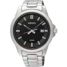 Seiko Stainless Steel Black Dial Men's Watch SUR245P1