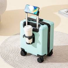 14-Inch Mini Suitcase, 20*30*40cm Carry-On Travel Trolley Case, Spring/Autumn Airline Low-Cost Airline Free Check-In, Lightweight Lockable Case - Baby Blue - 14 Inches