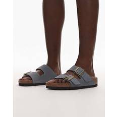 Birkenstock – Arizona – Grå sandaler i läder-Grå/a