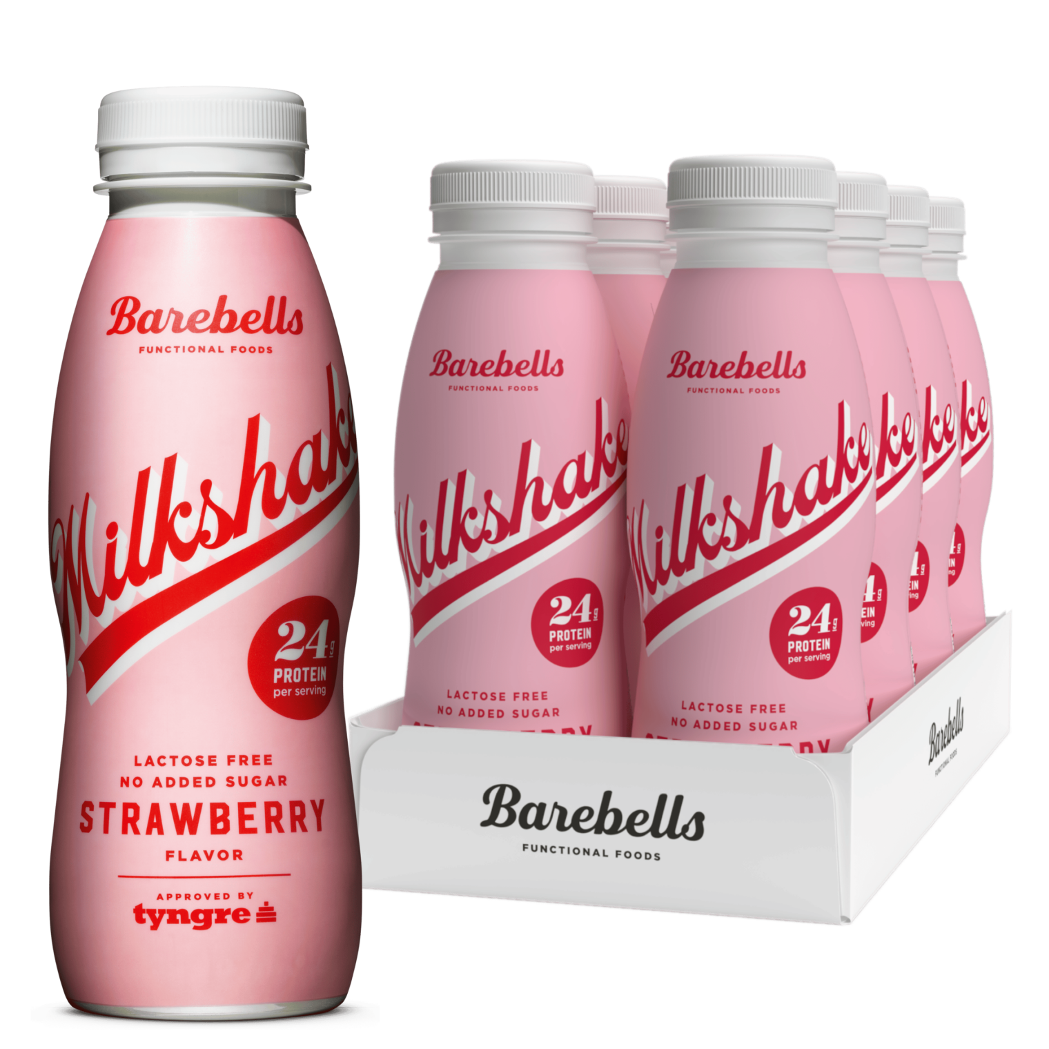 Barebells -  Protein Milkshake Jordbær - 8x330 ml