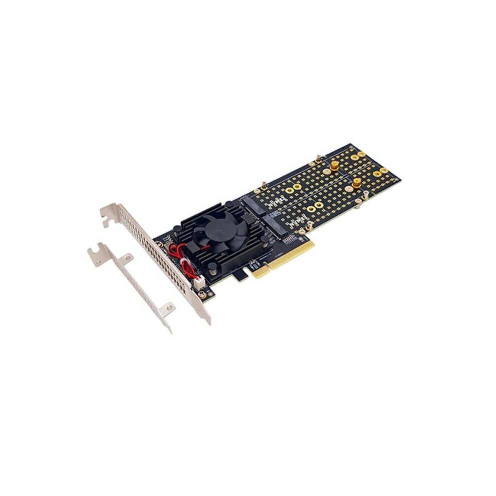 Split-Free PEX8747 4 Quad M.2 NVMe to PCIe 3.0 X8 Expansion Card Adapter, Support 22110/2280/2242 Size M.2 NVMe SSD