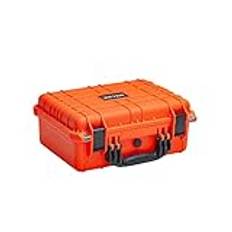 Portable All Weather Waterproof Camera Case with Customizable Fit Foam,Fit Use of Drones, Camera, Equipments, Pistols,15.98x12.99x6.85inches (Green)(Orange)