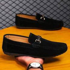 Men's Loafers Moccasins Casual Shoes Slip-On Boat Shoes Slouchy Shoes Leather Shoes Soft Bottom Canvas Shoes Flat Shoes Men's Dress Shoes (Run Small A - Black - EUR39,EUR40,EUR41,EUR42,EUR43,EUR44,EUR45,EUR46