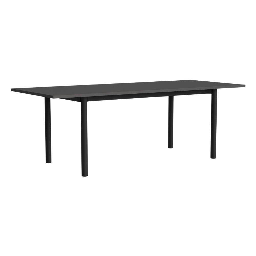 HAY Annex Table (L220 cm) Matbord Dark Grey Linoleum & Charcoal Aluminium