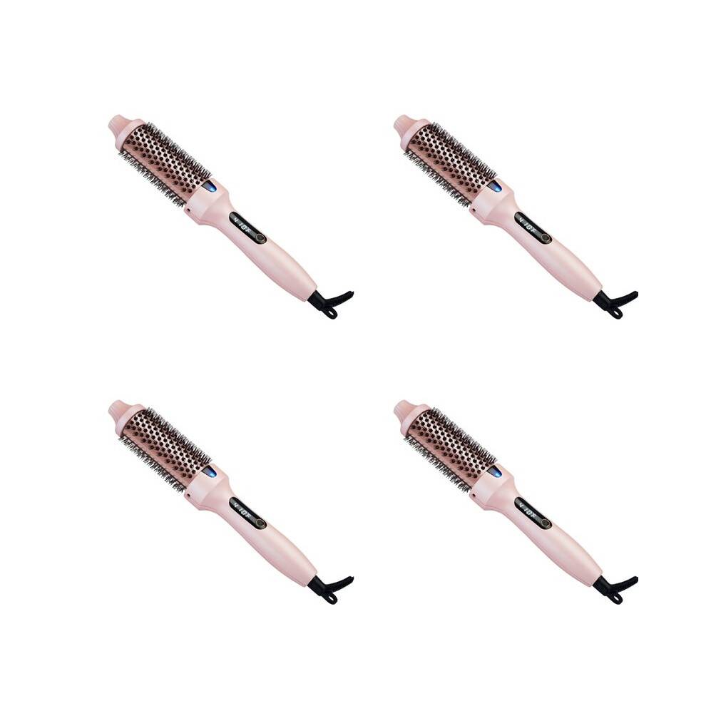 4X Thermal Brush Curling Brush, Negative Ionic Heated Thermal Round Brush Curling & Straightener EU Plug