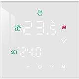 Beok Tuya WiFi värmetemperaturtermostat Smart programmerbar termostat 16A elektrisk rumstermostat för uppvärmning med extern sensor LCD pekskärm TGW60W-WIFI-EP Vit