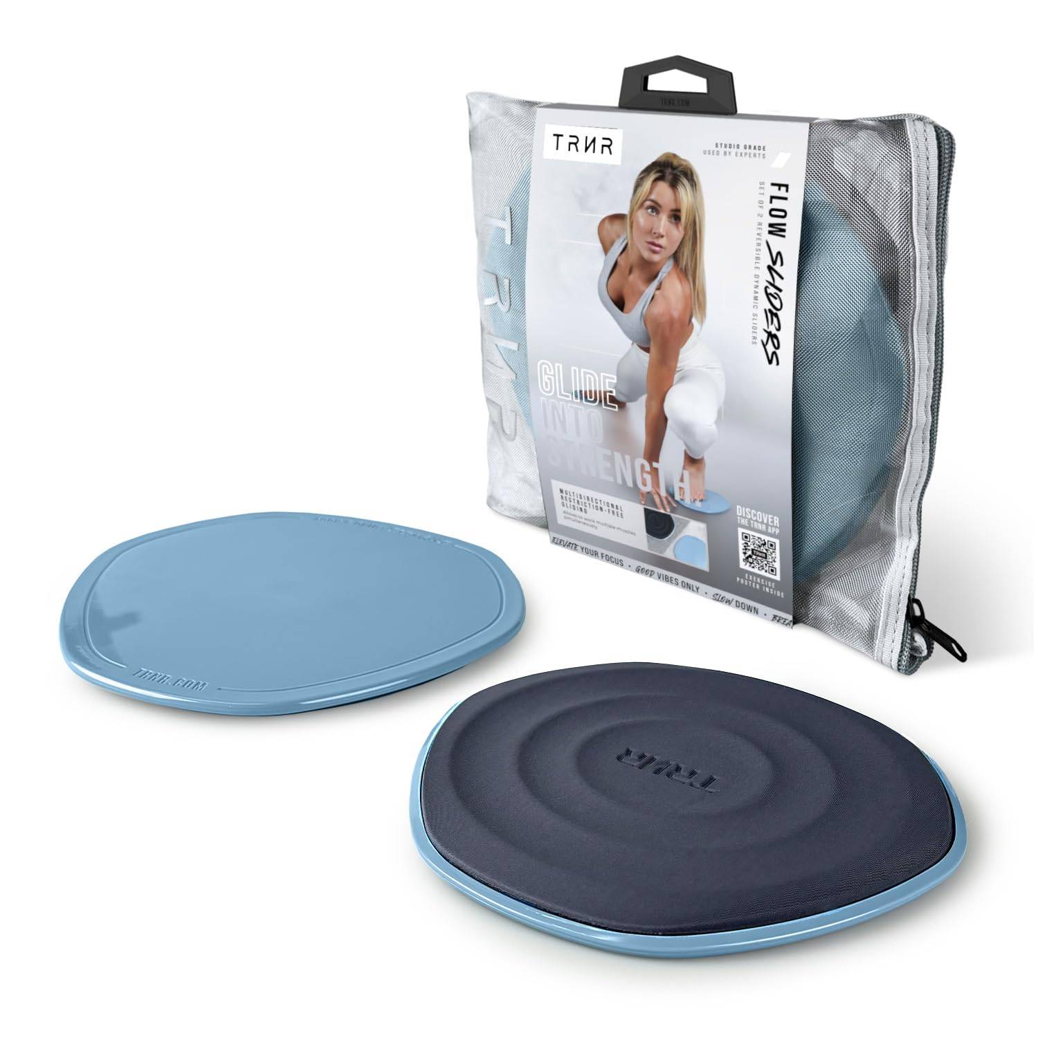Slide Set of Core Strength Pilates Blue [TRNR] Board, 2, Training, Strength, Slider, Gym, Training, / blå