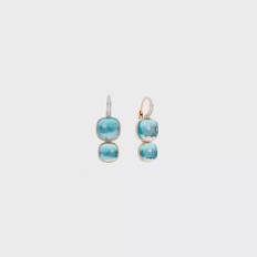 Pomellato, Accessoarer, Dam, ONE Size, Roséguld Topaz och Diamantörhängen - blue (ONE SIZE)