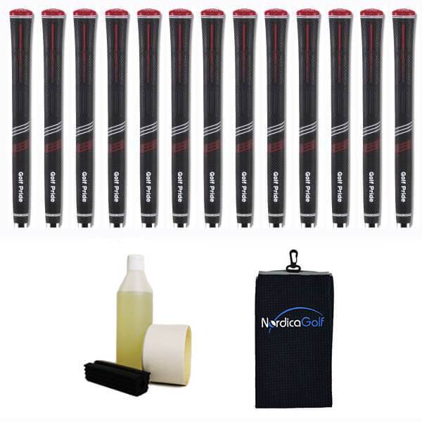 Golf Pride CP2 Pro Midsize Black Greppkit - 13 grepp, klämma, vätska, tejp, handduk