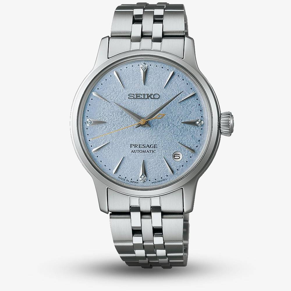 Seiko Ladies Presage Cocktail Time Frozen Skydiving Diamond Watch SRPL61J1 - Blue