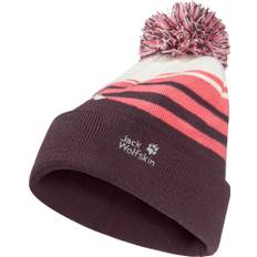 Jack Wolfskin Kid's Stripy Pompom Beanie Amaranth, M
