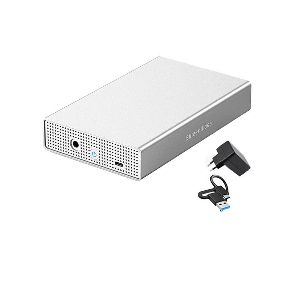 Blueendless Sas Hard Drive Enclosure Usb C to 2.5/3.5 Inch SAS/ Support Max 20gb Disk External Hdd Case EU Plug