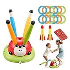 Hoppande musikalisk ringleksak, hoppande musikleksaker, Ladybug raket för barn - trädgårdsspel träningsutrustning för småbarn för barn