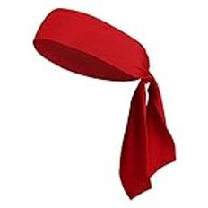 Pannband Röd Bandana Sporthuvudslips Pannband Knytband Pannband för Löpning Träning Tennis Karate Piratkostymer (Röd)