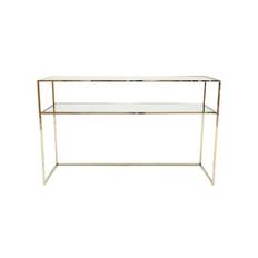 Gazelle konsolbord mässing - Guld / Transparent (L: 130 x B: 35 x H: 80 cm)
