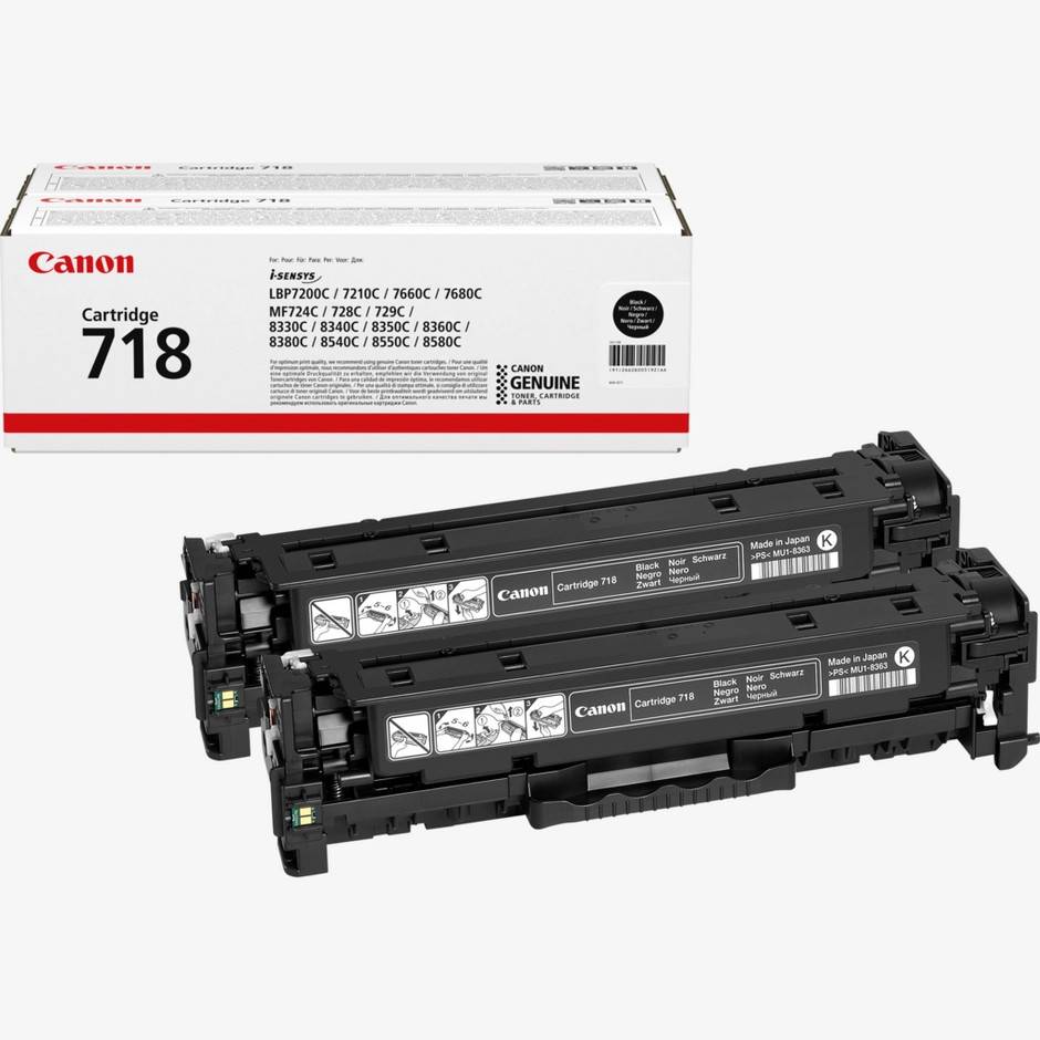 Canon 718VP svart tonerkassett (tvåpack)