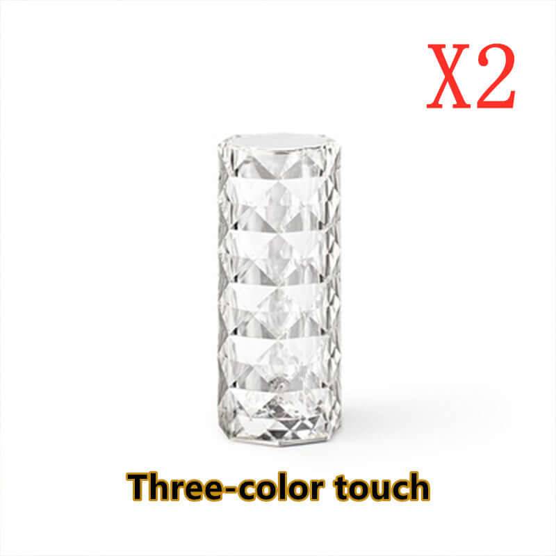 Nordic Crystal Lamp USB Touch Dimming Table Light - White / 3colors 2pcs / USB
