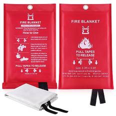 Kitosun Brandfilt för Hem Kök Nödsituation - Glasfiber Brand Filtar Brandsläckare för Hushåll Kontor Garage Svetsverkstäder Bil Snabb och Effektiv (2 stycken)