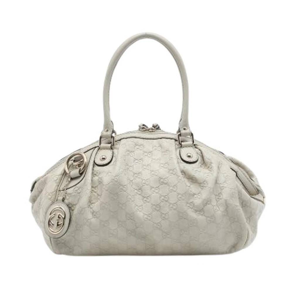 Gucci Vintage Pre-owned Sukey Satchel - Vintage - Dame - Hvid - ONE SIZE - Læder