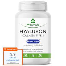 BioCell Collagen Kapseln - Monatsvorrat - mit Collagen Type-II Hyaluronsäure und Chondroitinsulfat - hohe Bioverfügbarkeit für Haut Haare & Gelenke - von MoriVeda - 1 x 60 Kapseln