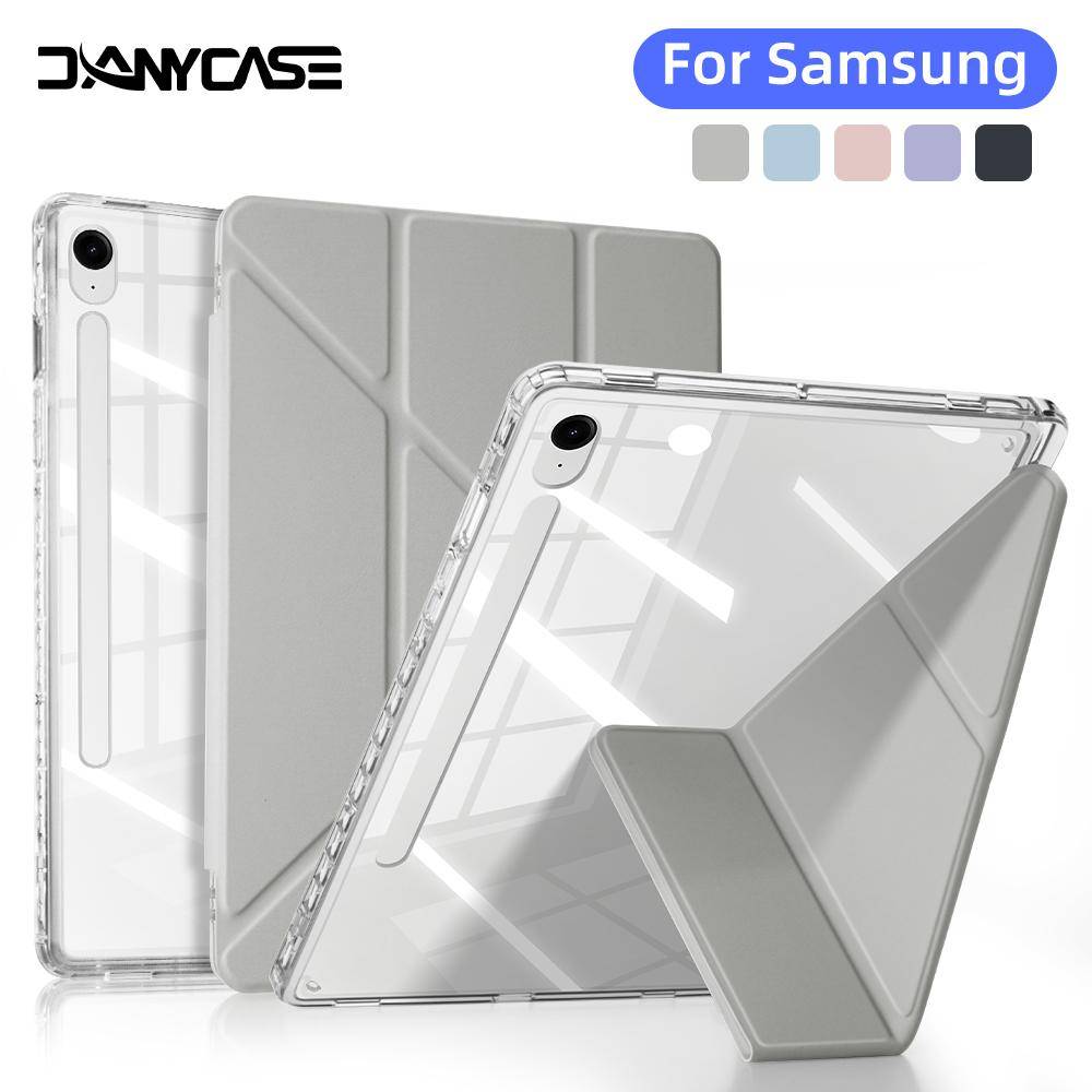 För Samsung Galaxy Tab-fodral för S9/S9FE/S10FE/S10Lite 11 tum S9 Plus 12,4 tum A9 8,7 tum A9 Plus Magnetiskt Y-typfodral Med pennfack