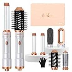 UKLISS Hairstyler Set 6 i 1, värmeborste fön Airstyler med jonisk hårtork, luftlockjärn, håruträtningsborstar, runda borstar, hårstyler varmluftsborstar Gåvor