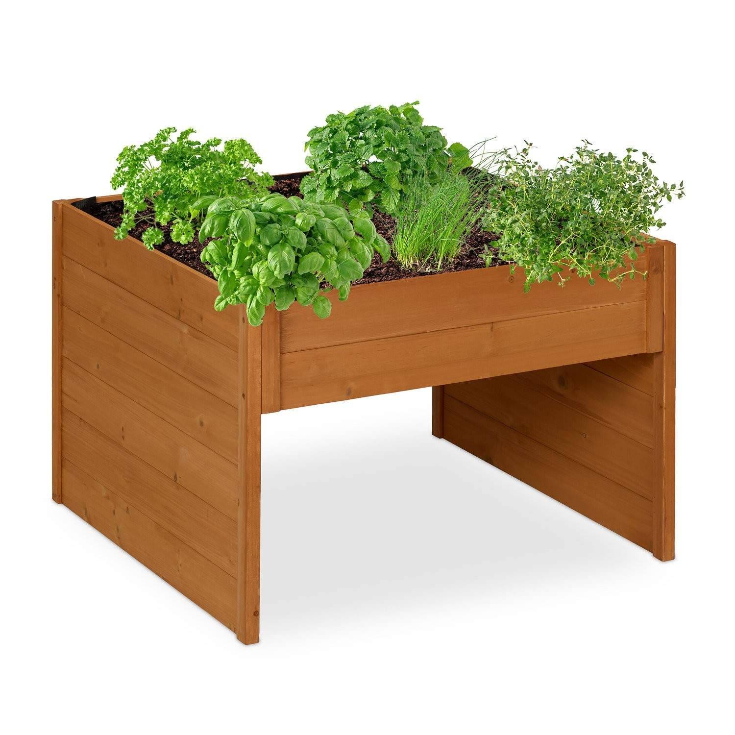 Robotgräsklippargarage med plantering – väderbeständigt trä