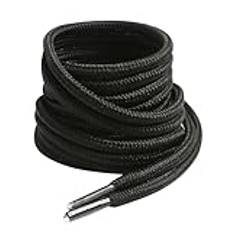 VSUDO 120 cm Runda Svart Skosnören för Stövlar, Svart Snören för Kängor, Boots – 4mm Svart Stövelsnören Kompatibla med Dr. Martens, Ecco, Lundhags, Kavat, Icebug, Solovair (2 Par-Svart-120cm)