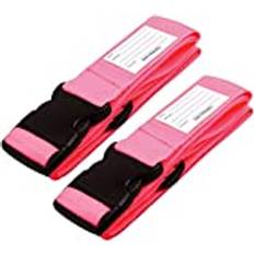 OW-Travel Personliga Bagageband för Resväskor (Rosa 2-pack) Lätt Att Upptäcka Robusta Resväskremmar med Bagageetiketter.Resebälte för Resväska Bagage. Väska rem Fodral Bälten Resväska Rem