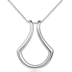 Silver Ringhållare Halsband Hänge Smycke För Kvinnor Fru Flickvän