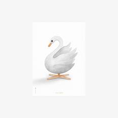 Brainchild Plakat Akvarel Svane/Hvid Baggrund A5