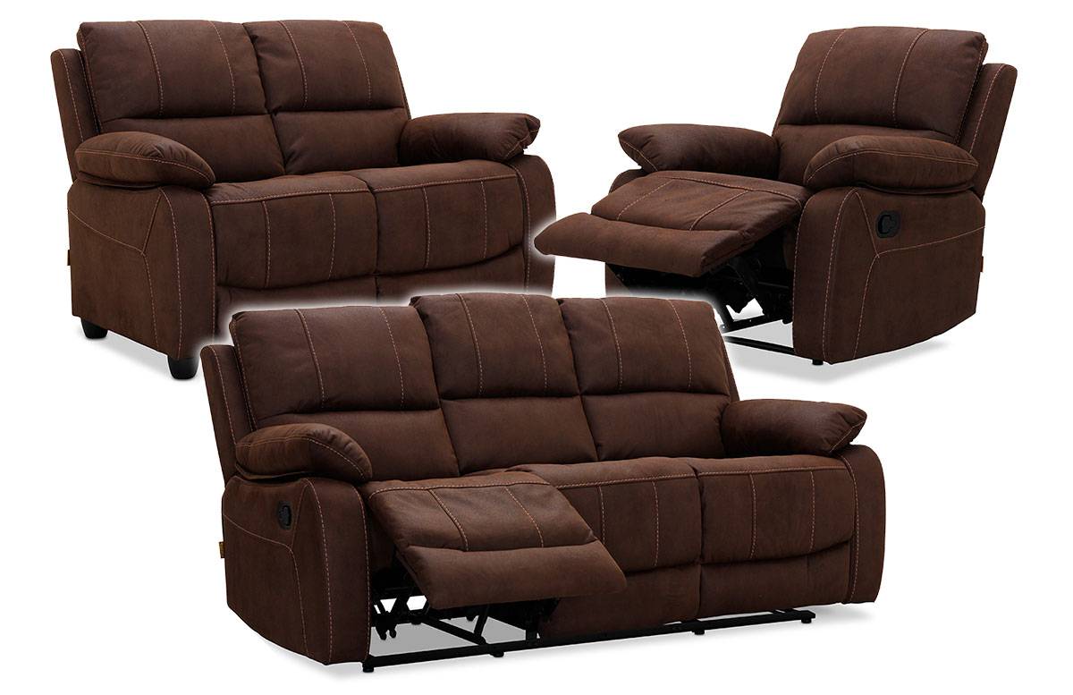 Texas, Recliner soffgrupp 3+2+1 brun