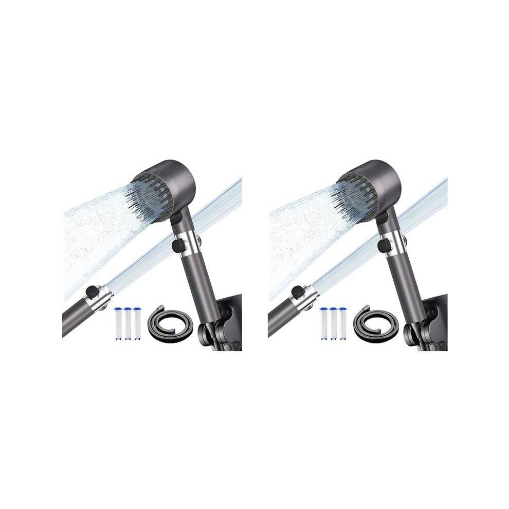 2X Ion Drops High Pressure Shower ,Filtered Showerhead with 60 Inch Hose,Shower 4 SprayMode with Water Filter