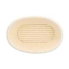 Grytkorg, tvättbar brödjäskorg innovativ formbakform för kök hembageri (beige oval 21 x 14 x 8 cm)